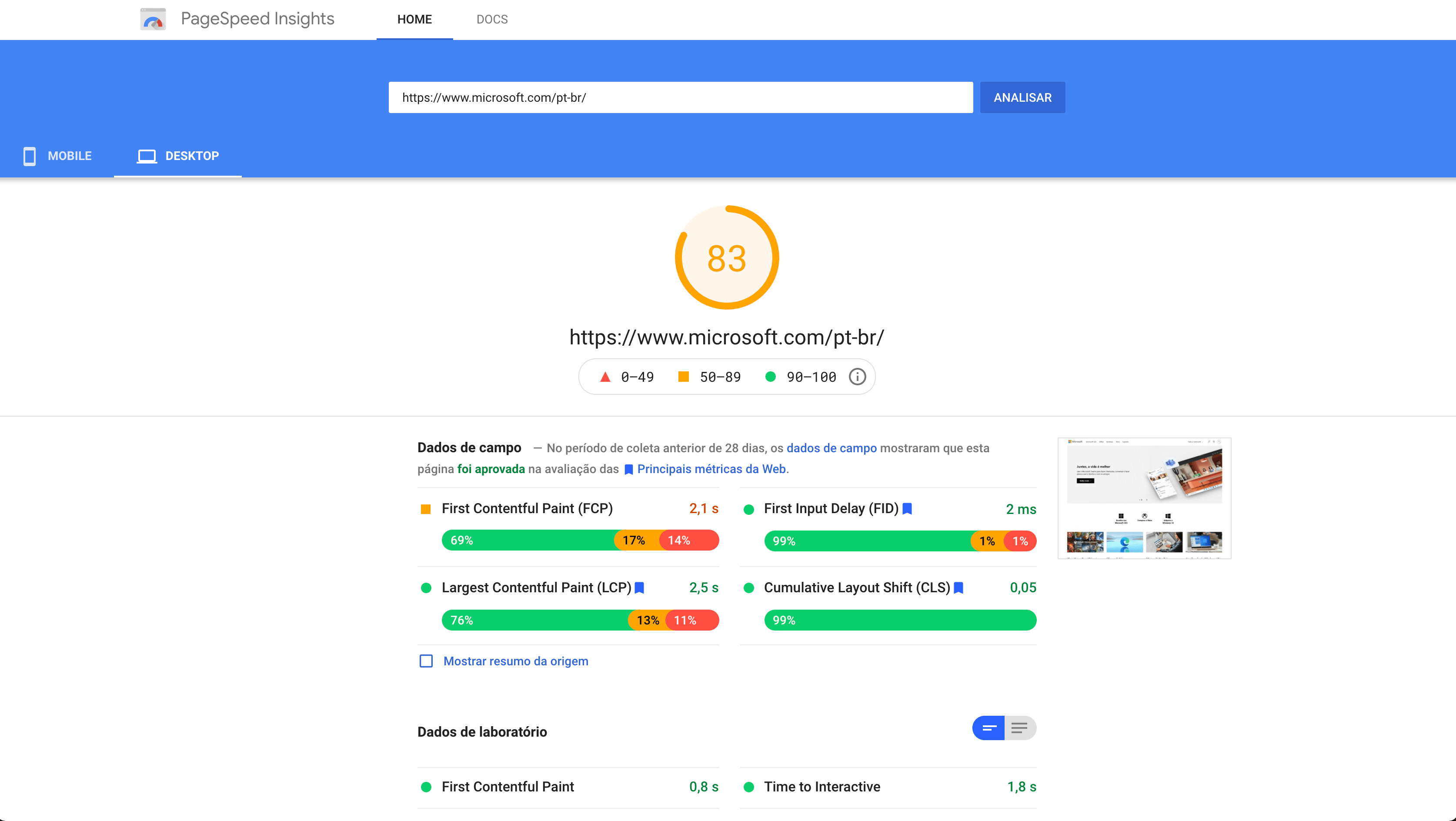 Por que você precisa de uma boa nota no PageSpeed Insight