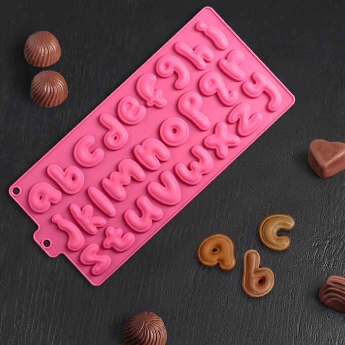 Силиконовая форма «Алфавит английский», 33,5×16,3 см, 26 ячеек (h=4 см)