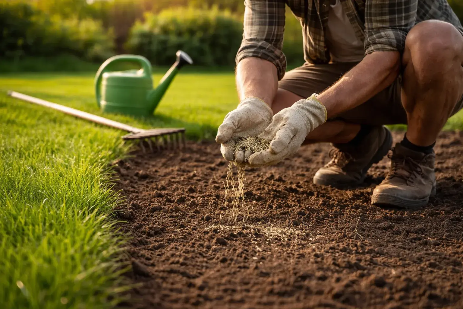 Как сеять газонную траву правильно