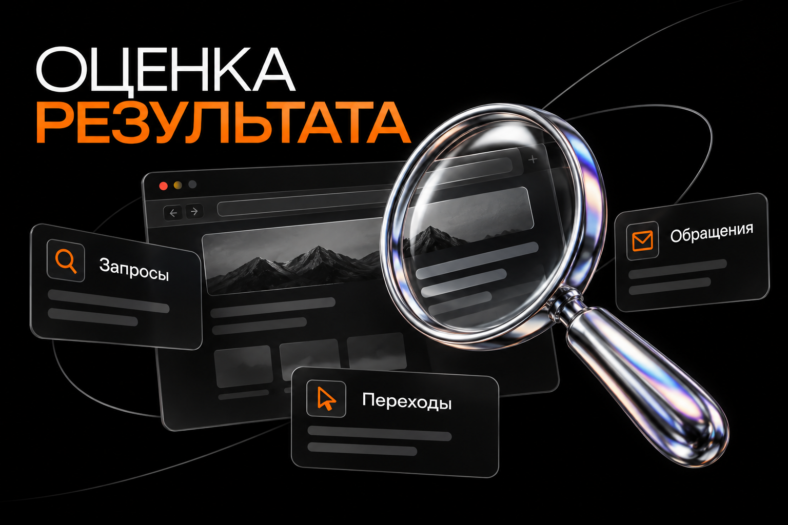 Оценка SEO через запросы, переходы и обращения.