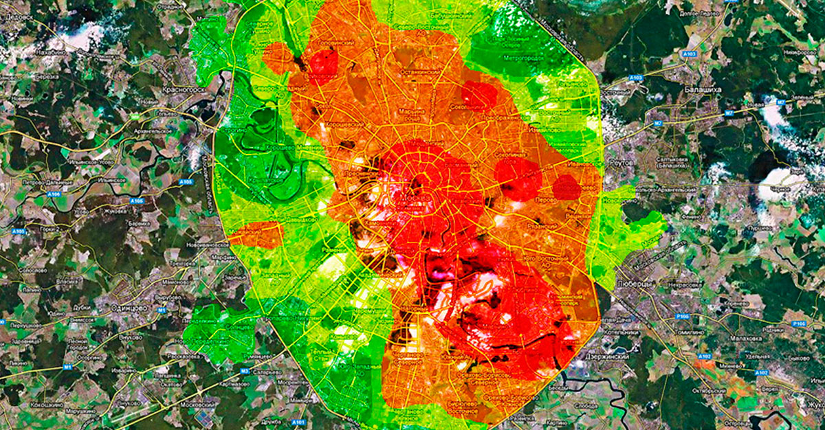 Карта загрязнения воздуха москвы и московской области