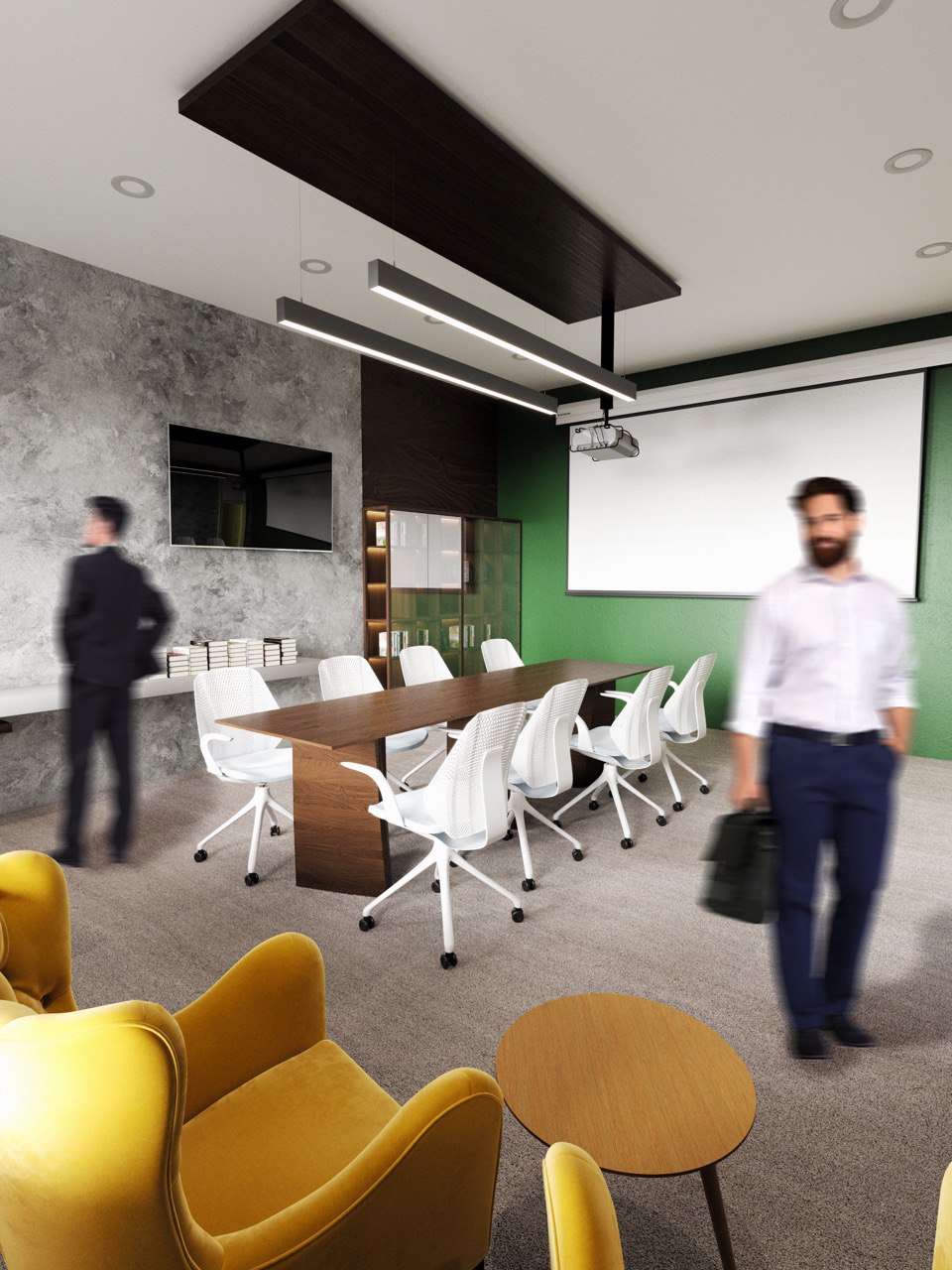 переговорная в офисе светлая интерьер 