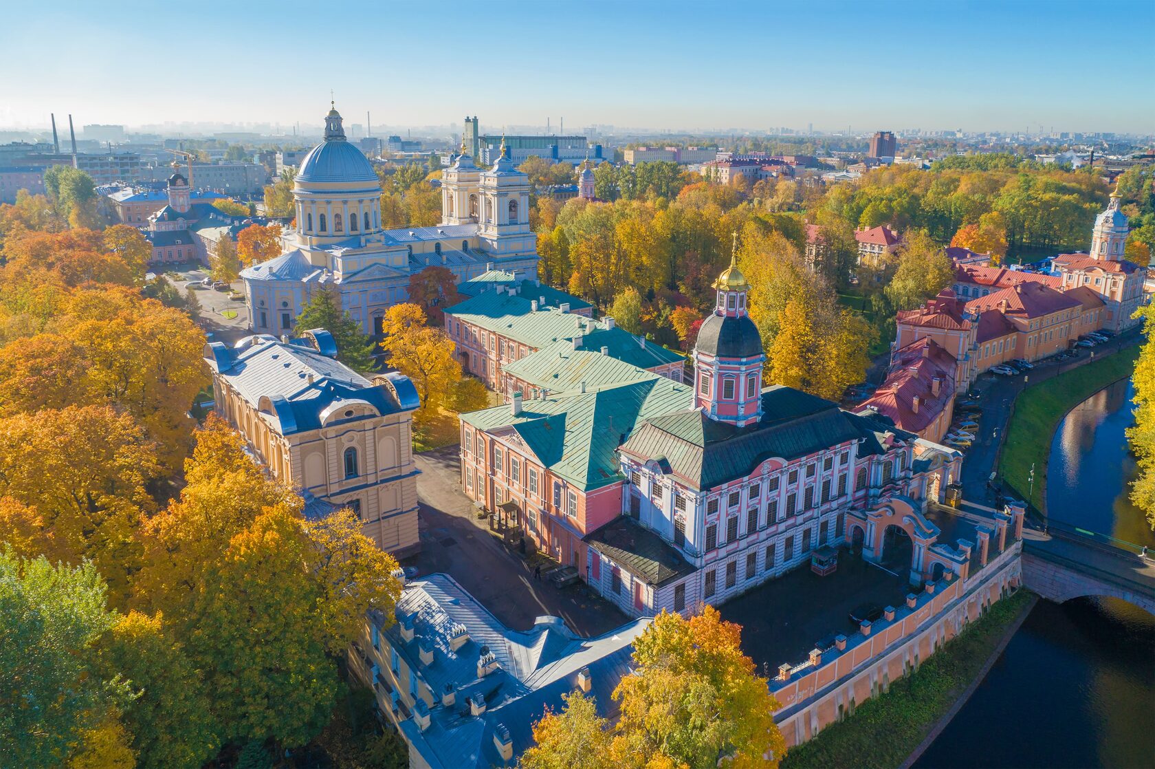 Alexander Nevsky Lavra in saint petersburg sky view