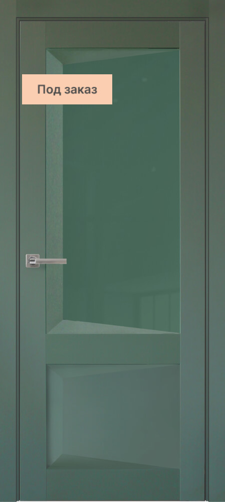 Дверь межкомнатная Perfecto 108 остекленная, стекло зеркало серое цвет Бархат Зеленый