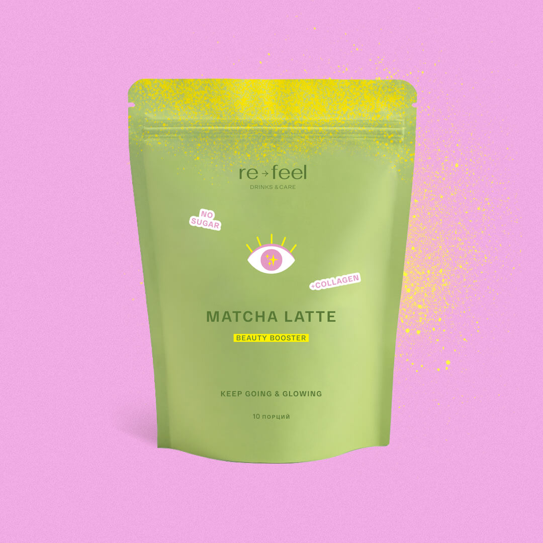 Матча латте с коллагеном (COCONUT MATCHA LATTE) в дой-паке | re-feel (рефил)