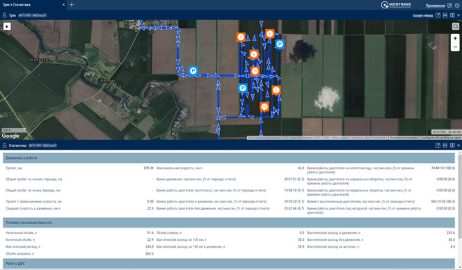 Monitoring of agricultural machinery