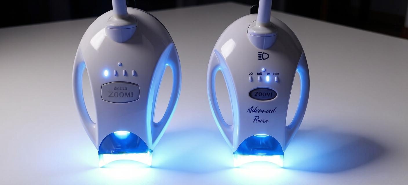 Оригинальная Philips Zoom 4 слева и модифицированная лампа UltZooM справа дают одинаковый синий свет
