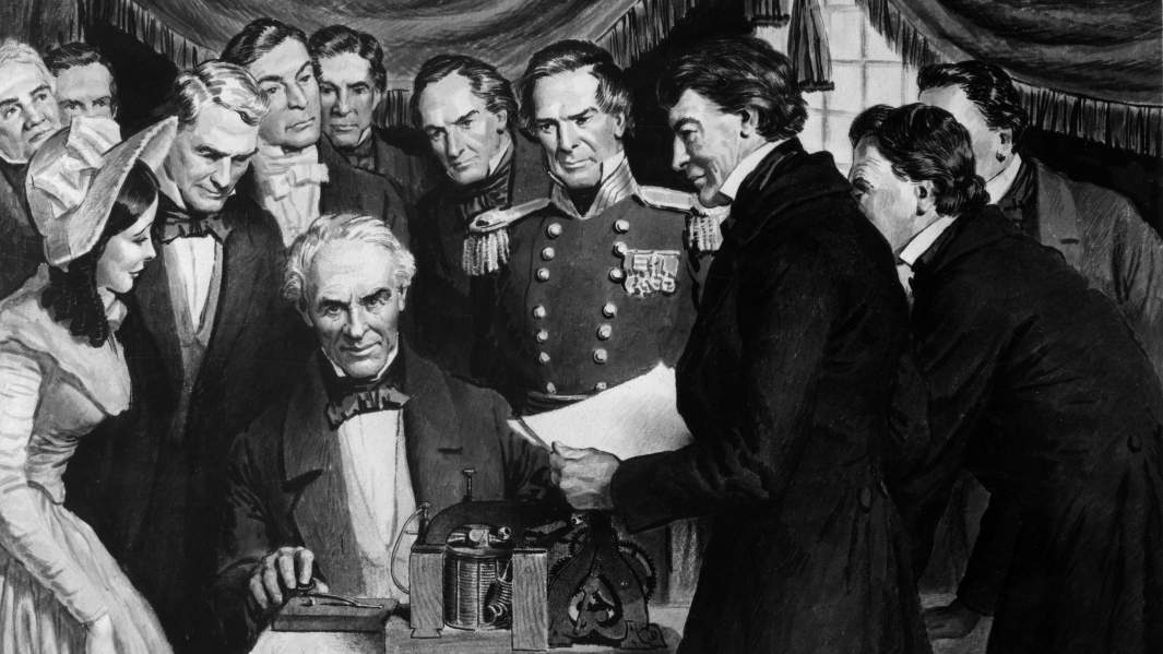 Самуэл Морзе первое телеграфное сообщение 24 мая 1844.