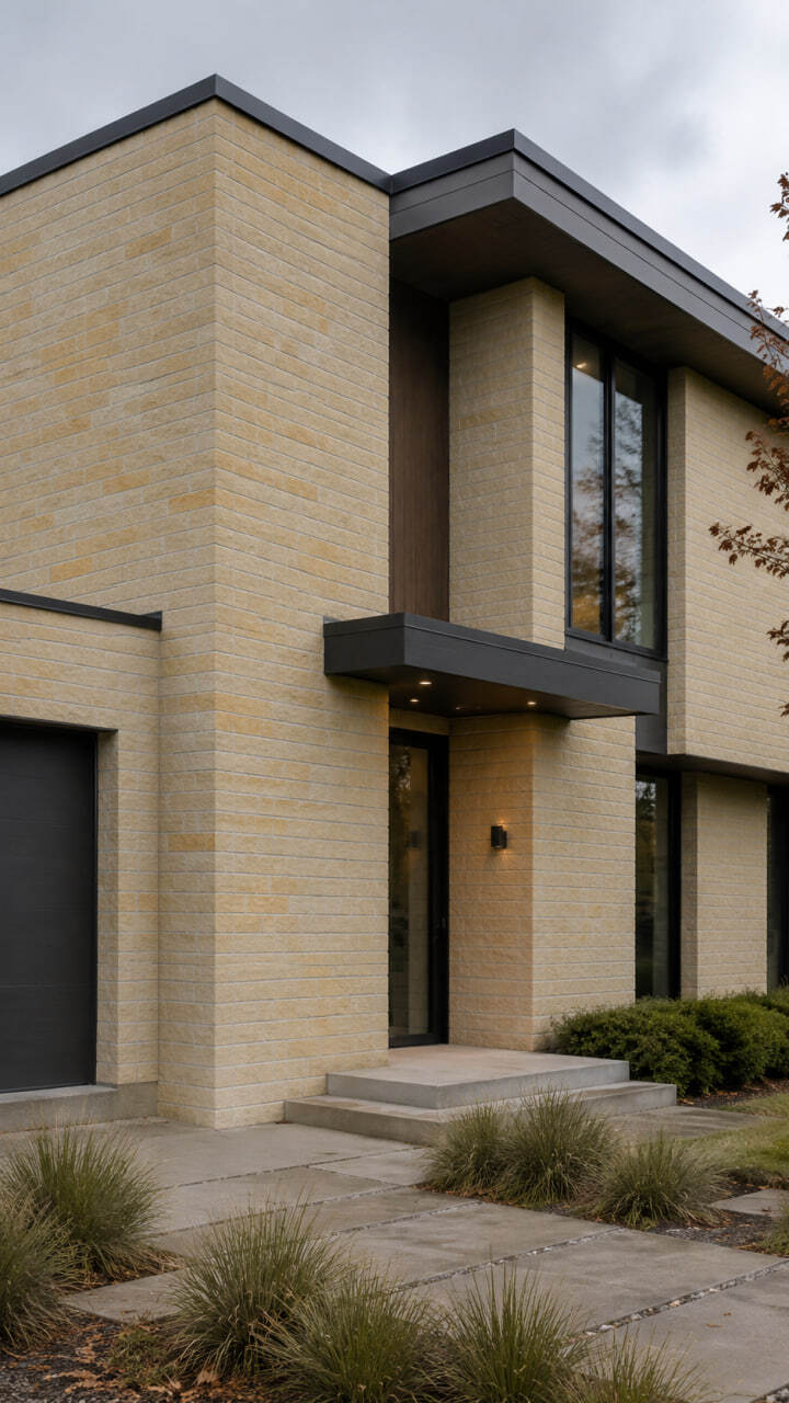 Flexible Tile Imitating Sandy Brick for a Warm and Natural Facade