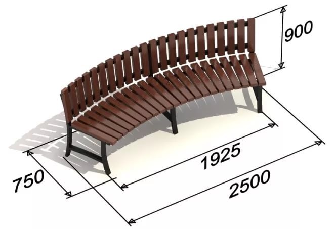 Размеры скамеек для парка по госту