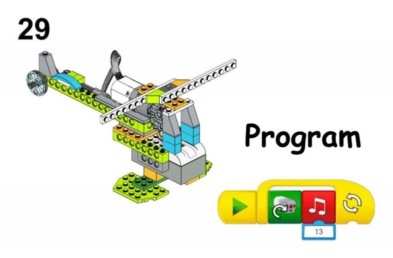 Программа для модели «Вертолёт» в блоках WeDo 2.0