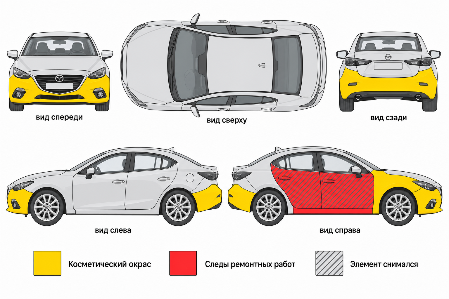 Карта ЛКП Mazda 3