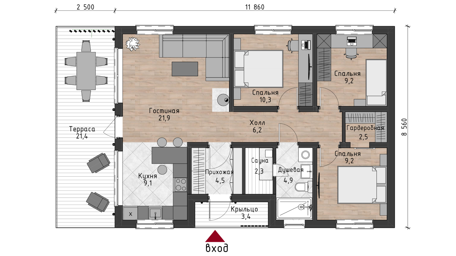 Дом ТИП 3-1п-78 план
