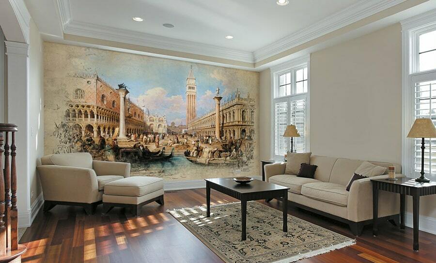 Венецианские обои для стен фото для зала