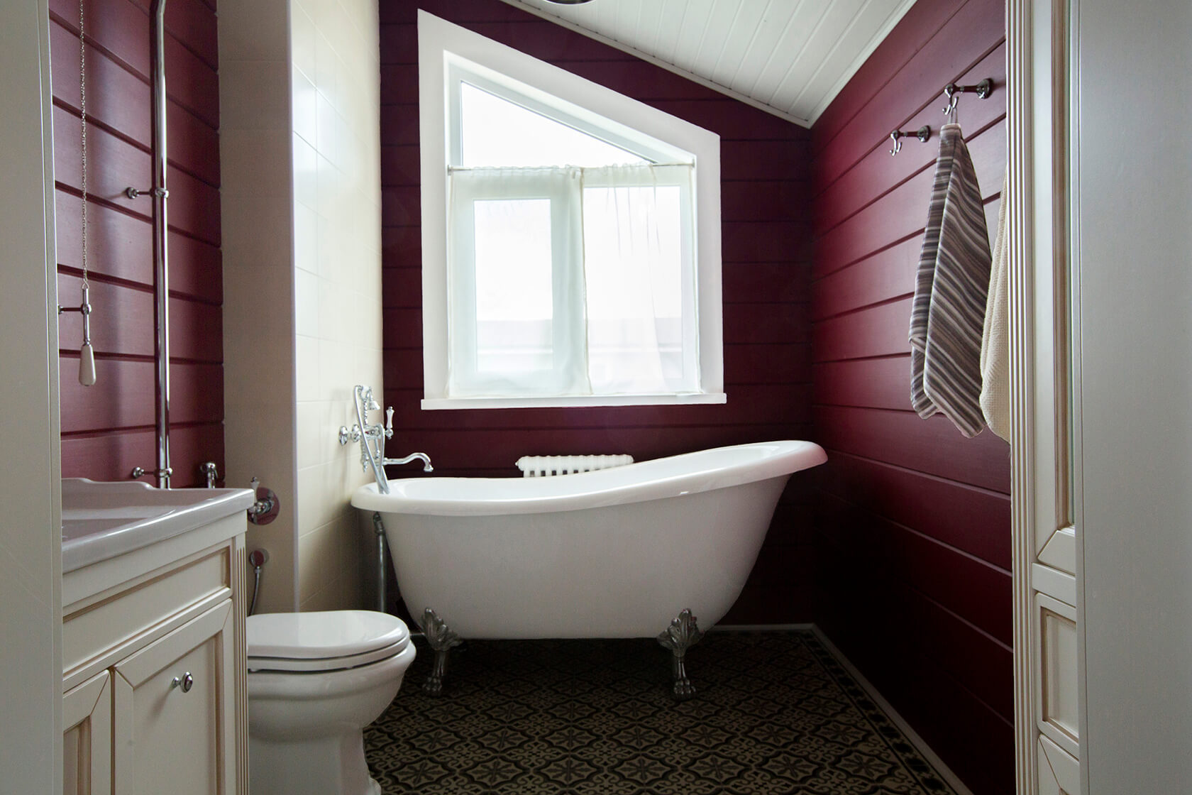 Цвет ванной комнаты в деревянном доме