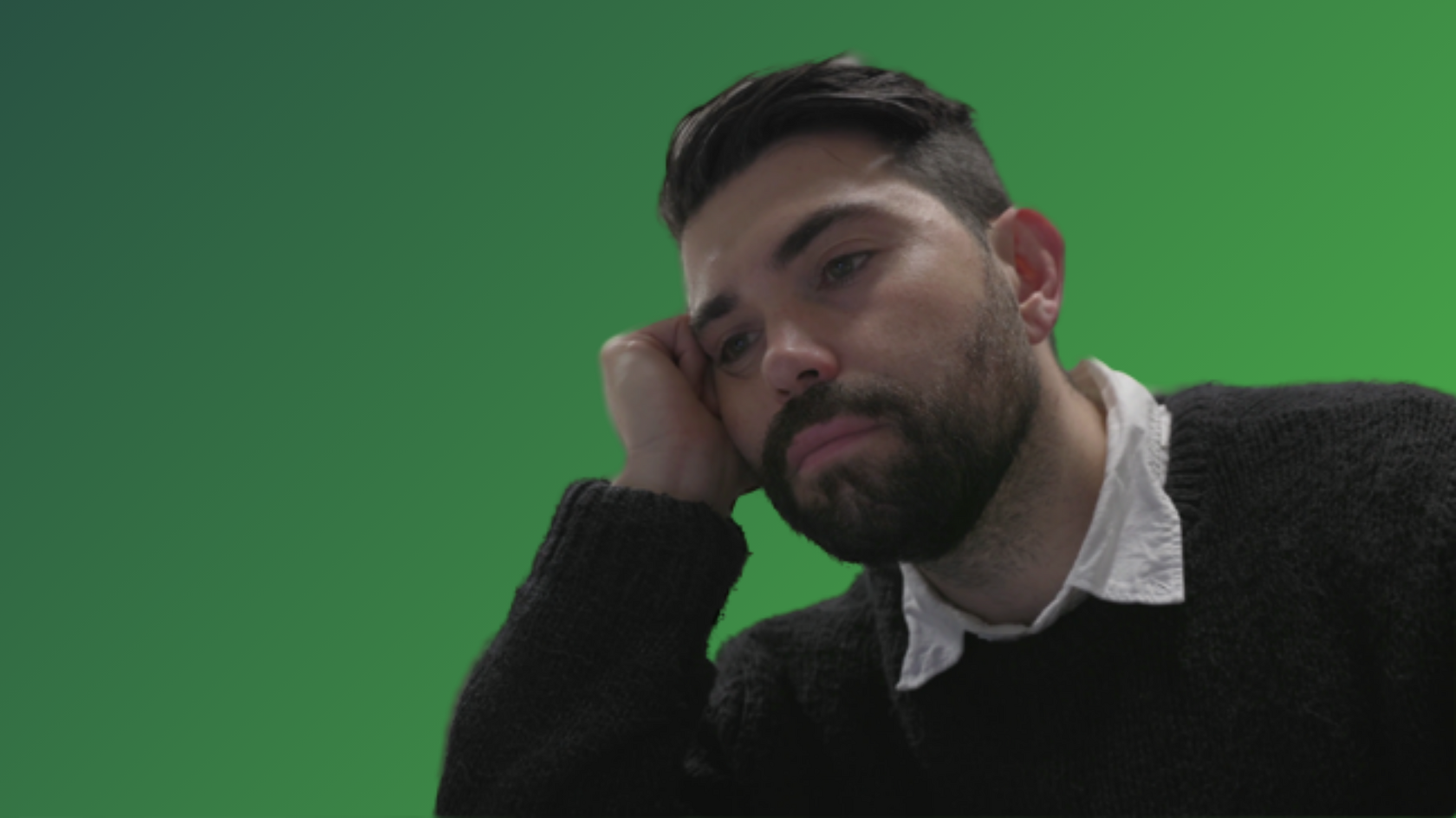 Man falling asleep