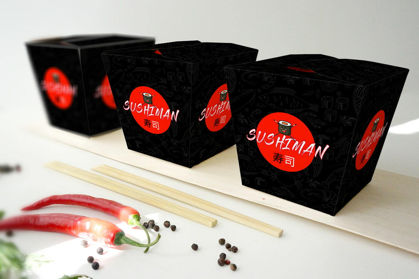 SushiMan - разработка логотипа для ресторана японской кухни