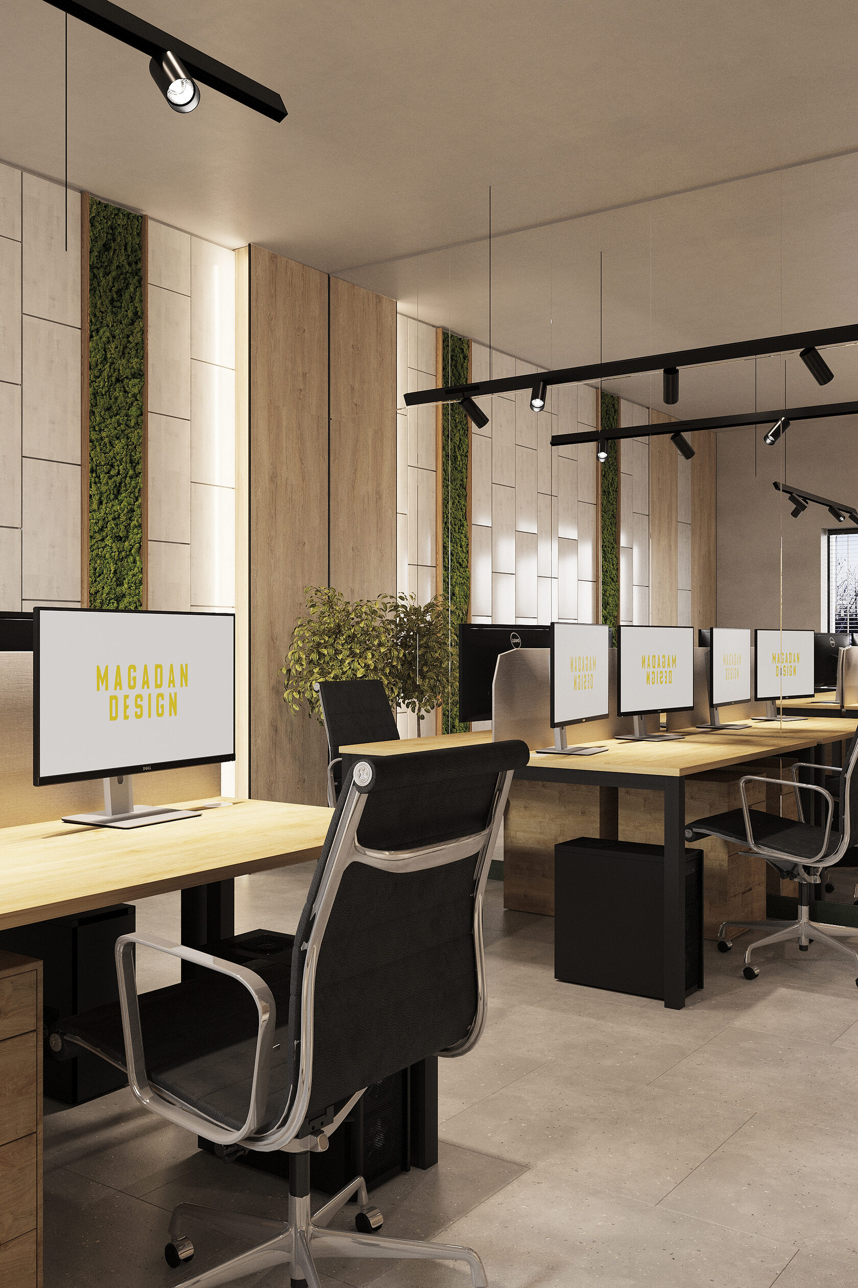 рабочие столы в офисе современно 