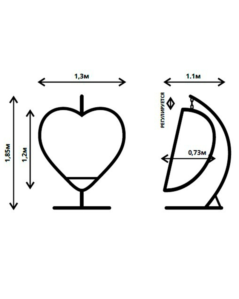 Подвесное кресло размеры чертежи