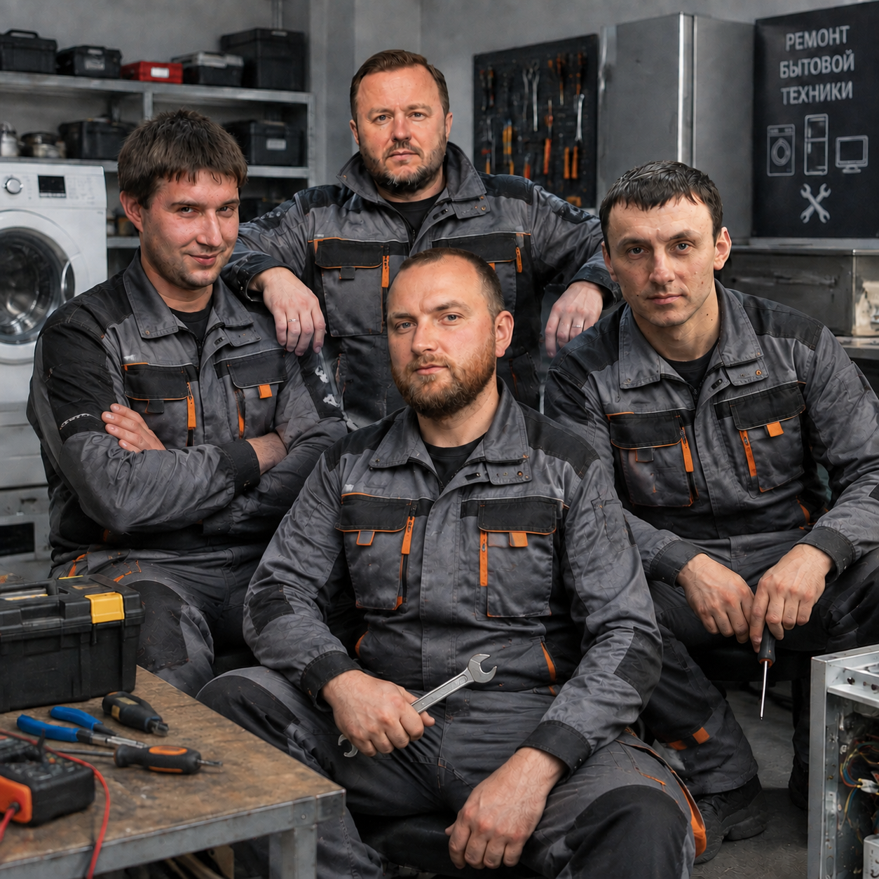Мастер ремонтирует стиральную машину