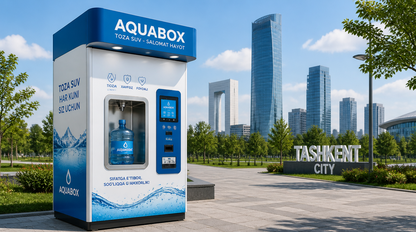 Aquabox: Ozbekistonda suv avtomatlari biznesi - 2026 yildagi eng daromadli investitsiya