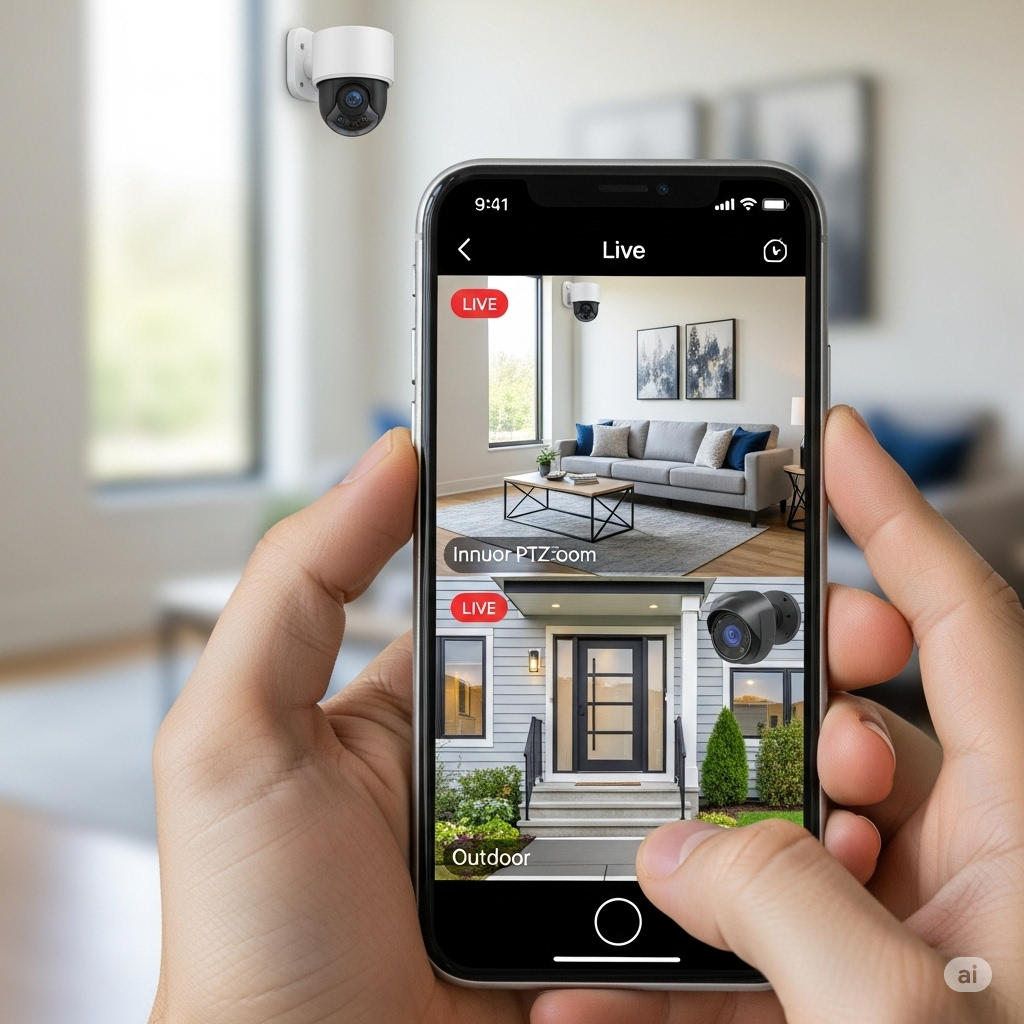 Управление домашней системой видеонаблюдения через смартфон после оптовой закупки IP-камер в Китае.