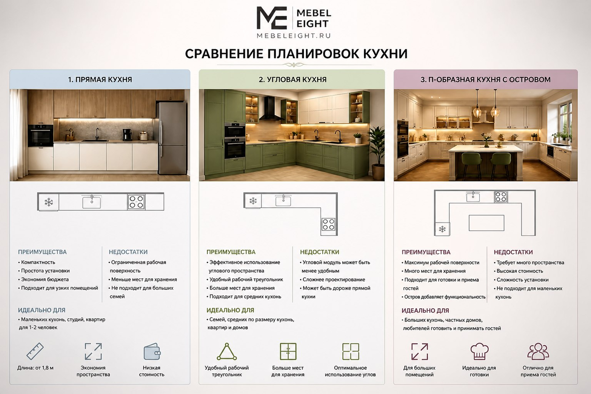 планировка кухни сравнение mebel eight