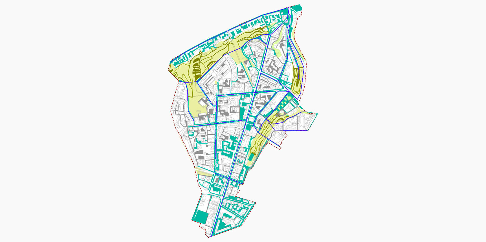 Scheme of the proposed street and road network in the Zapochainye territory