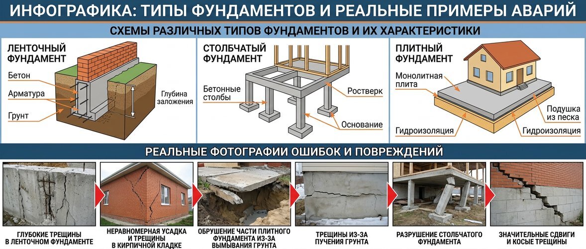 Последствия экономии на фундаменте при строительстве дома