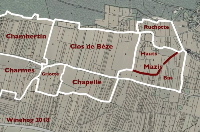 Mazis-Chambertin Grand Cru map