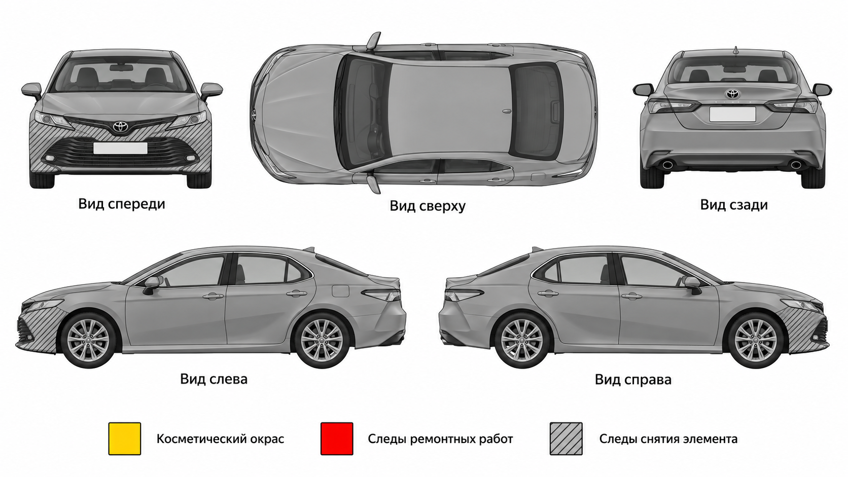 Карта ЛКП Toyota Camry