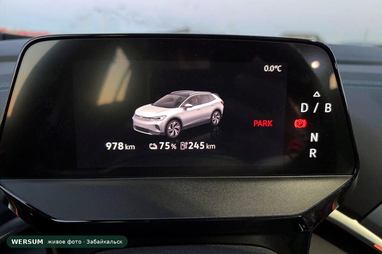 Volkswagen ID.4, приборка: 978 км пробега, заряд 75 %