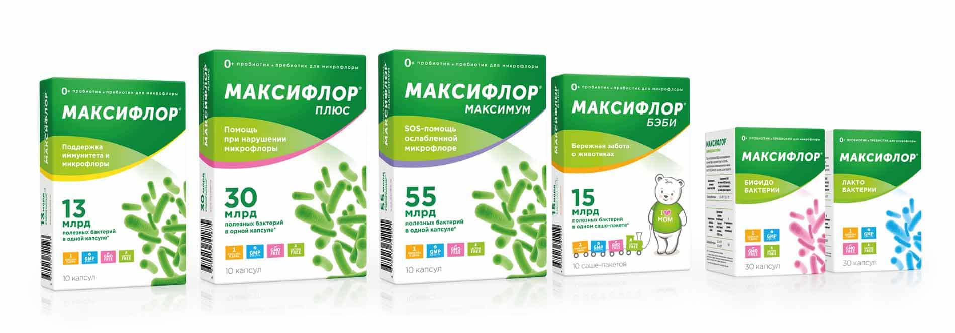 Пробиотики Максифлор для защиты и восстановления микрофлоры