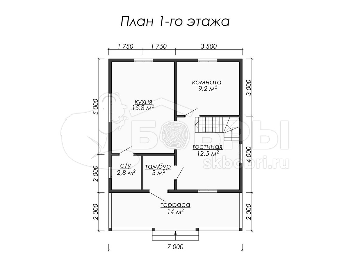 План брусового дома 6х4