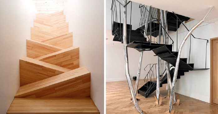 неудобная крутая лестница в доме