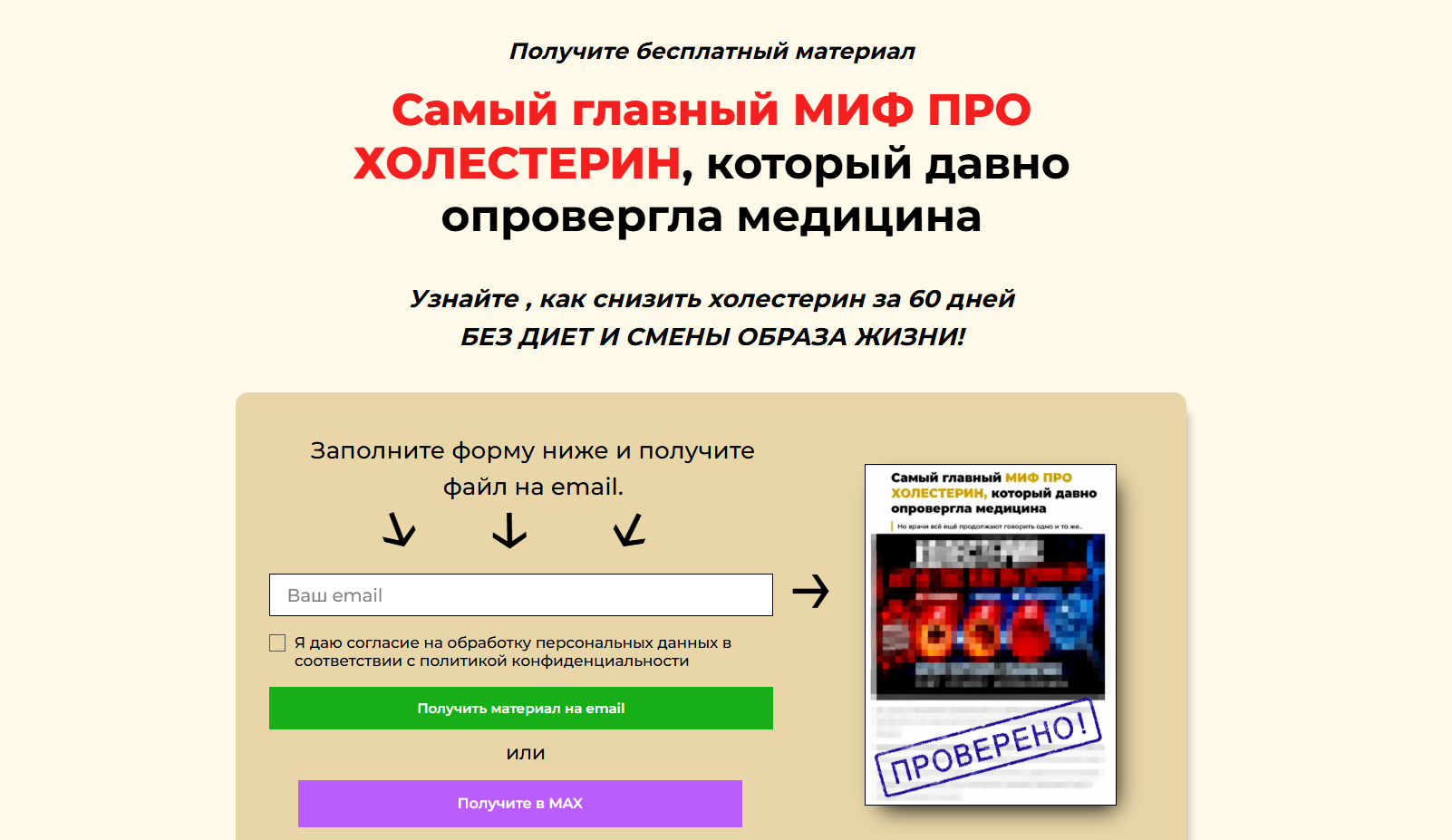 Пример лид-магнитной страницы