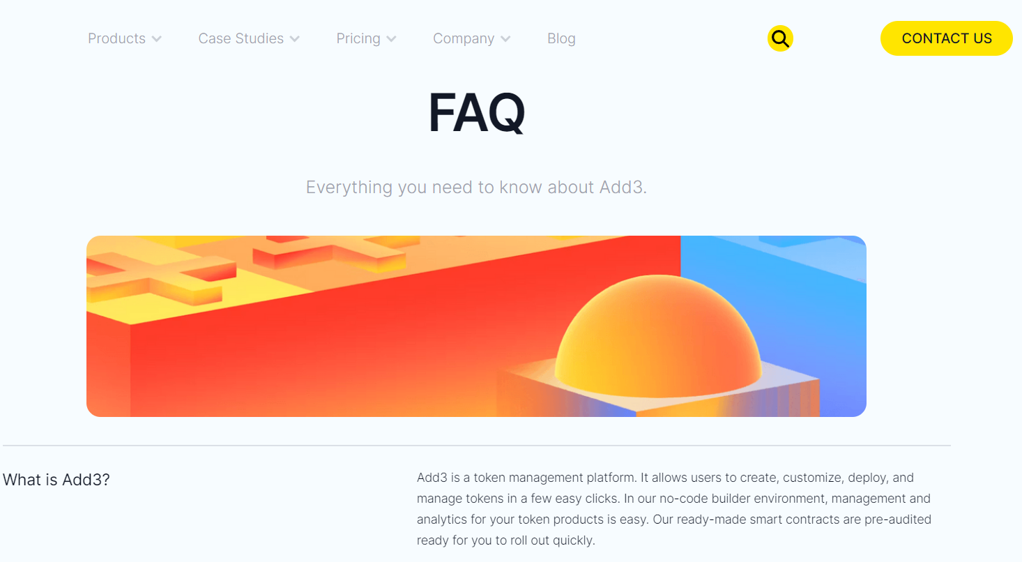 FAQ page example