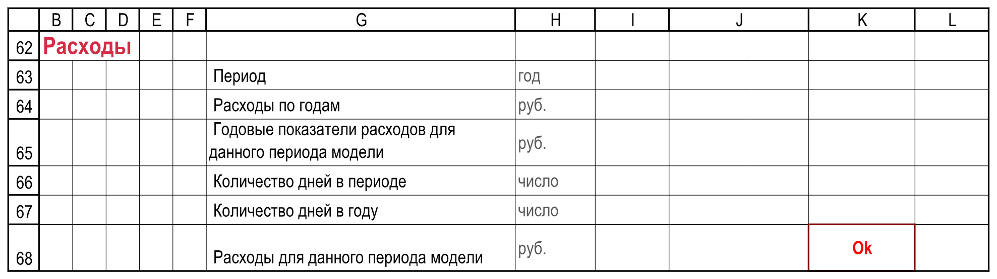 Подписи и контроли. Расходы с флагом эксплуатации. РИД!B62:L68.
