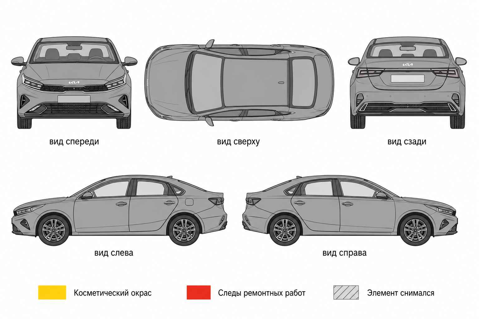 Карта ЛКП Kia Cerato