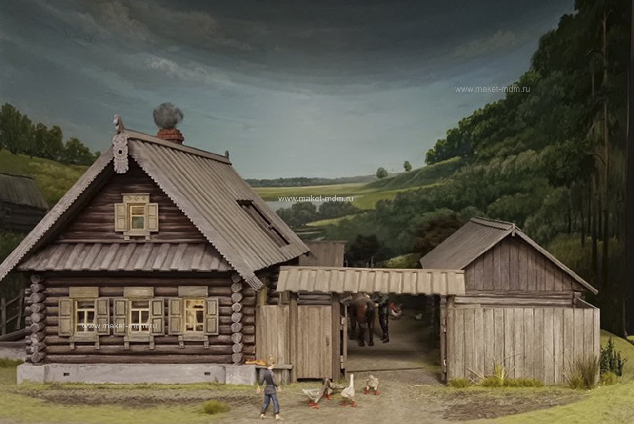 макет деревни