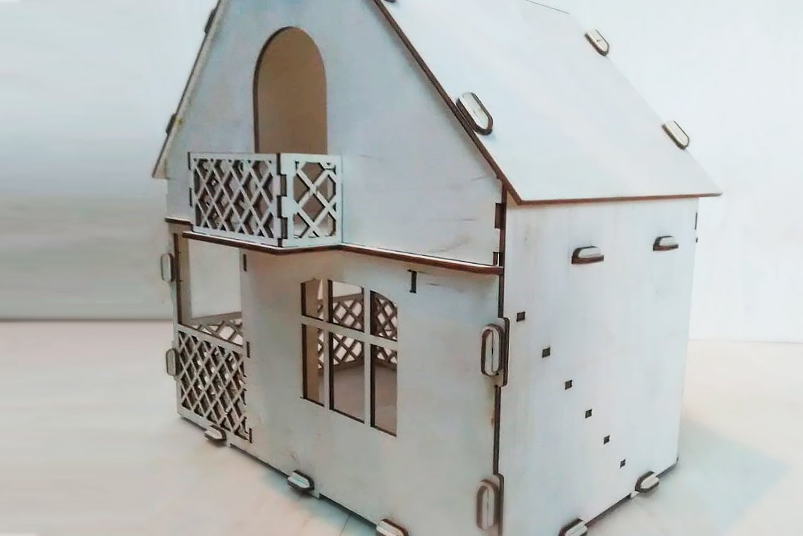 Двухэтажный кукольный домик из фанеры