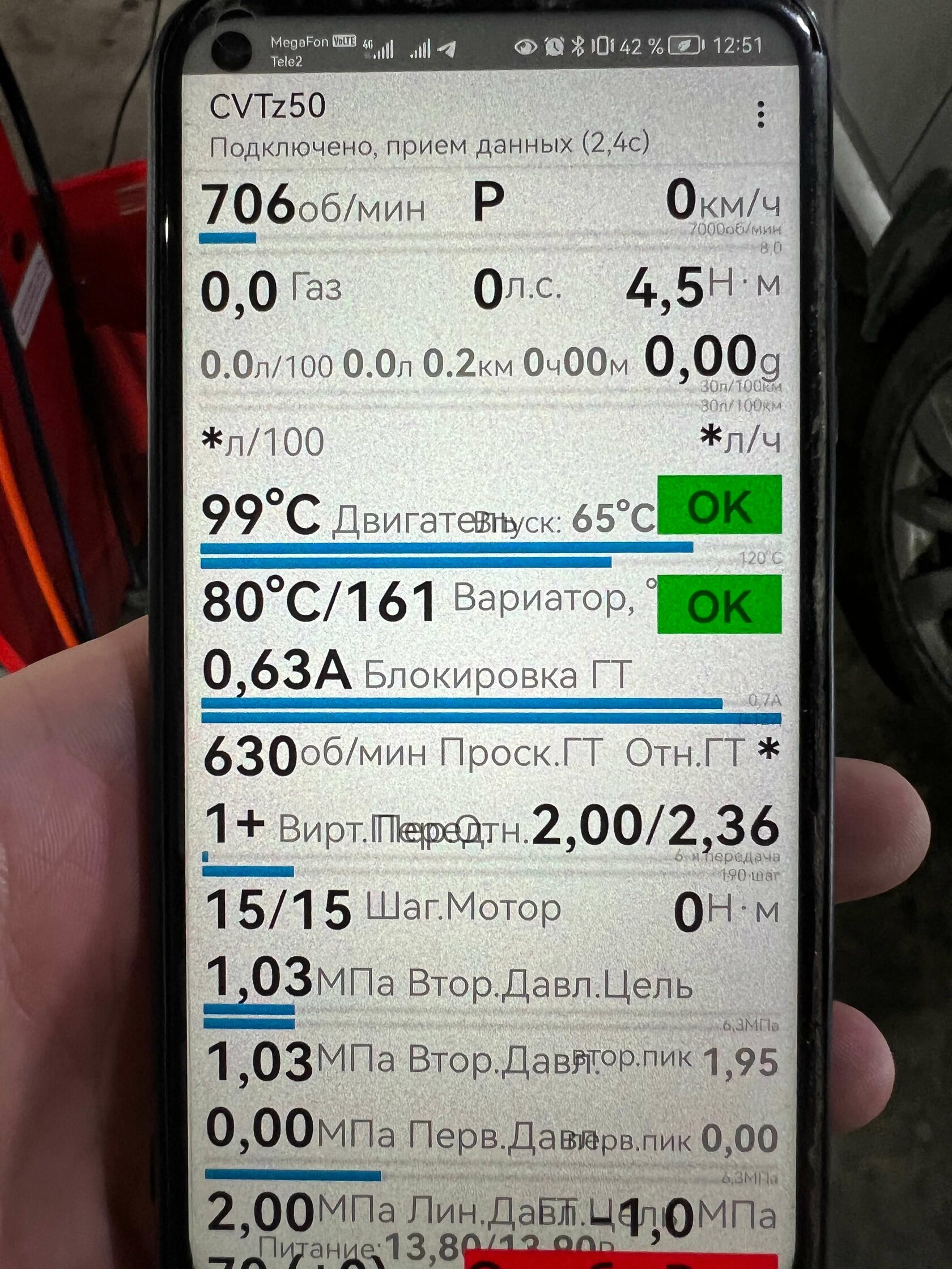 Контроль температуры вариатора Renault