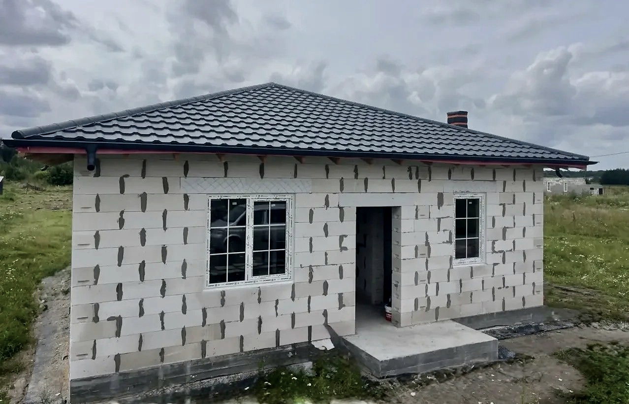 Дом 95,2 м² в Коврово на этапе готовой коробки из газобетона