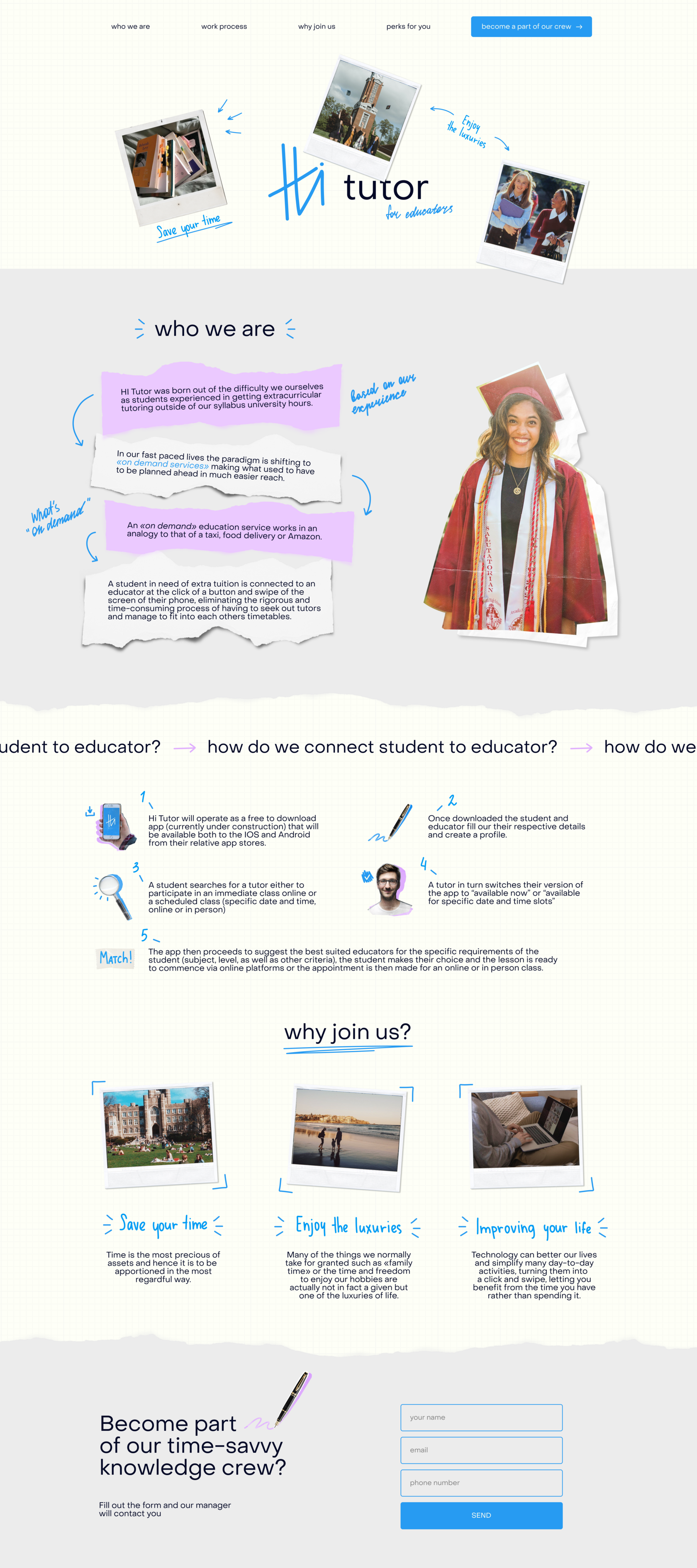 Лендинг для it стартапа с формой регистрации