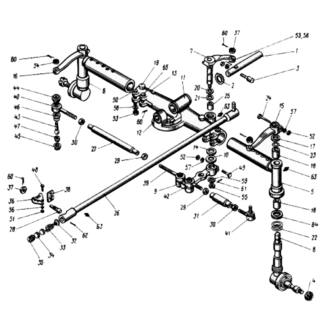 Передняя ось мтз 80 старого образца