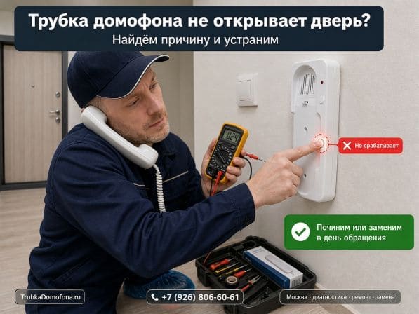 Трубка домофона не открывает дверь — что делать и кого вызывать
