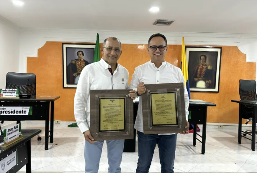 Concejo Municipal de Aguachica exalta el trabajo del rector y vicerrector que impulsan la transformación de la UPC