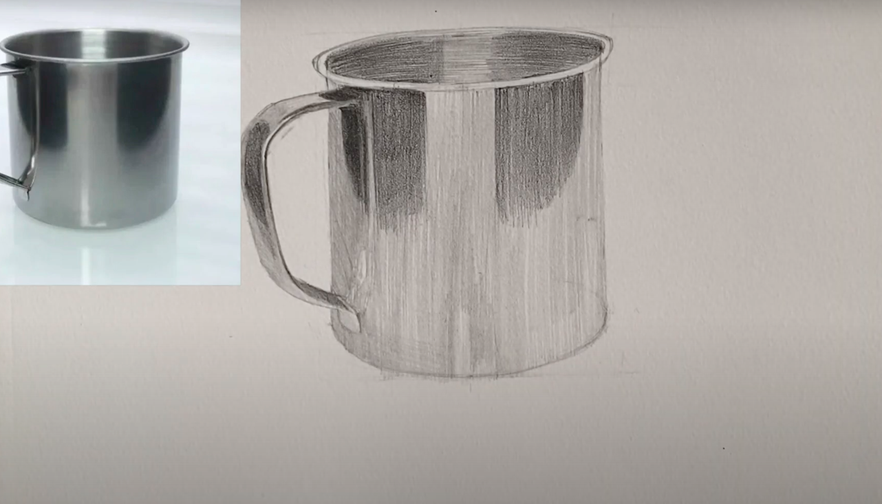 Прості методи малювання олівцем чашки.