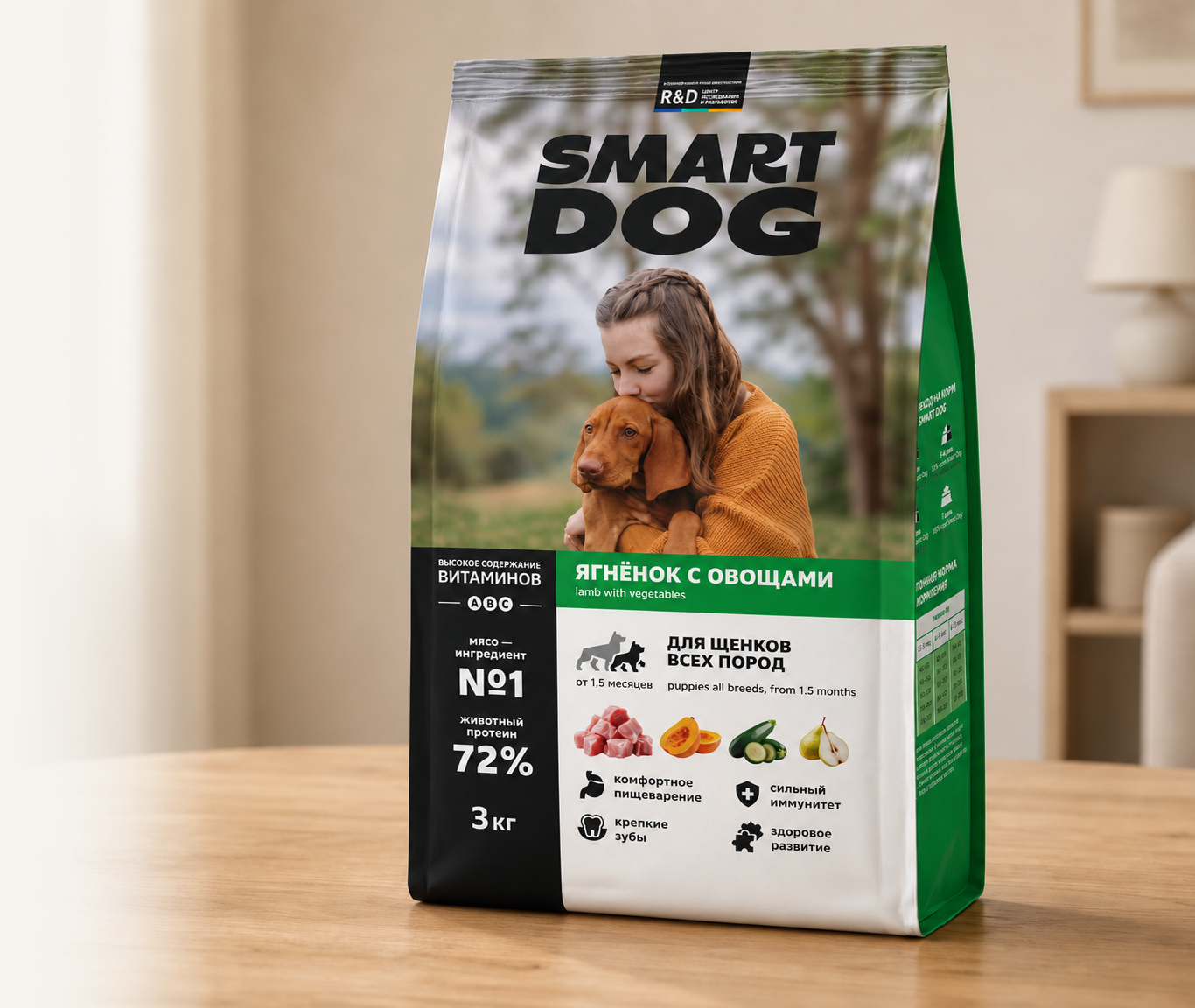 Smart Dog с курицей и овощами, 3 кг