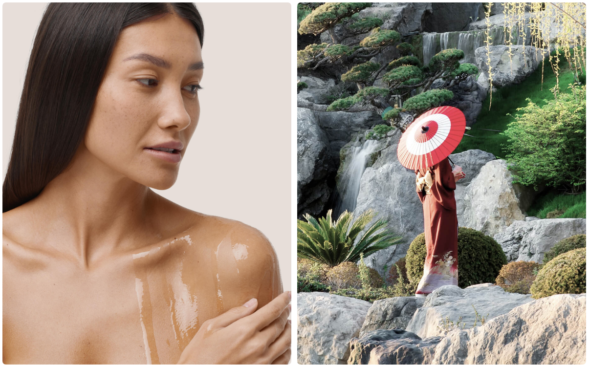 Промо-фото бренда косметики The Act и японского сада а курорте Mriya Resort